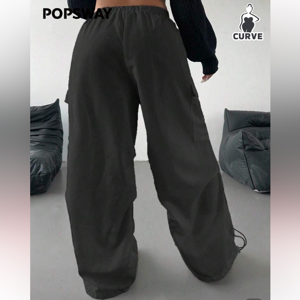 SHEIN 4X plus-size streetwear cargo Track Pants with drawstring. - Picture 2 of 5